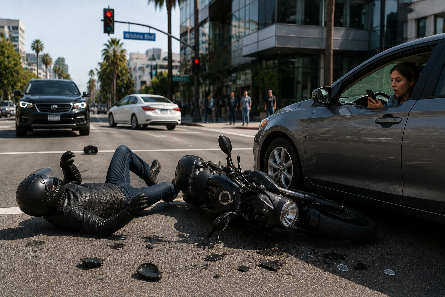 Accidentes De Motocicleta Causados Por Conductores Distraídos En California