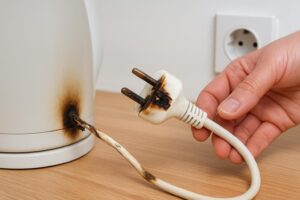 ble y carcasa dañados de un producto doméstico defectu
